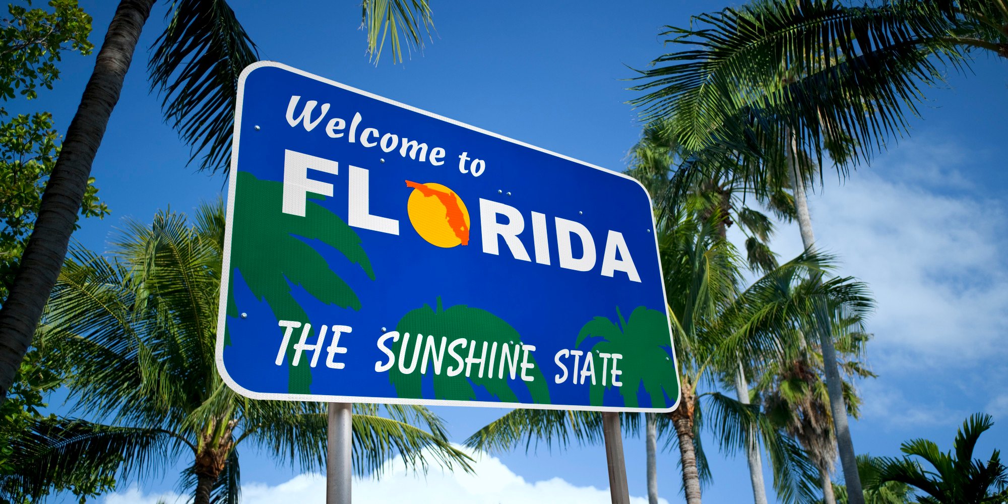 First Florida City Commits To 100 Clean Energy   Welcome To Florida Sign 